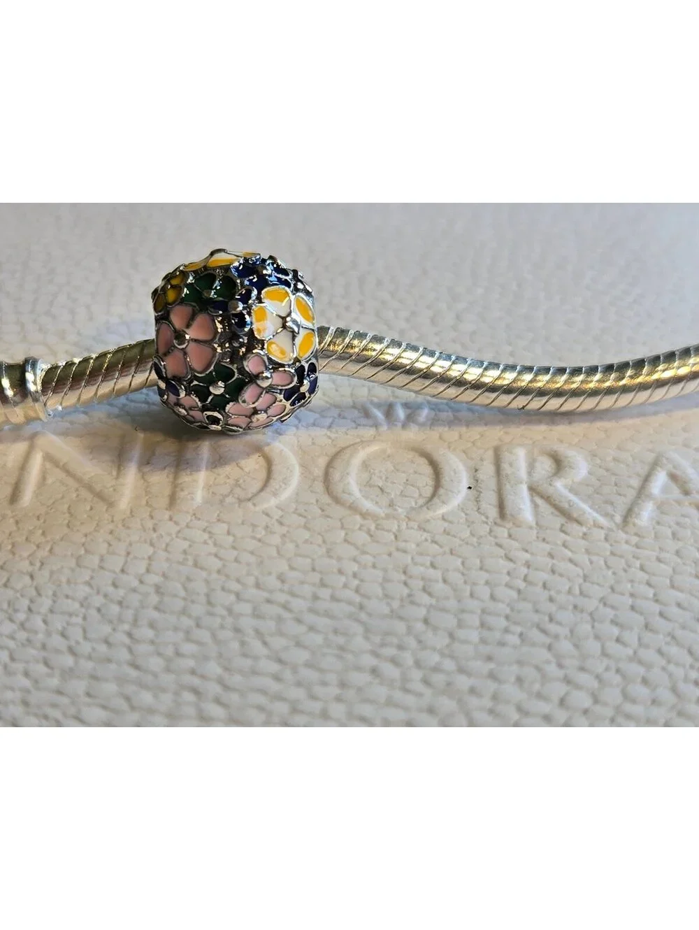 Pandora s925 silver charm bead flower